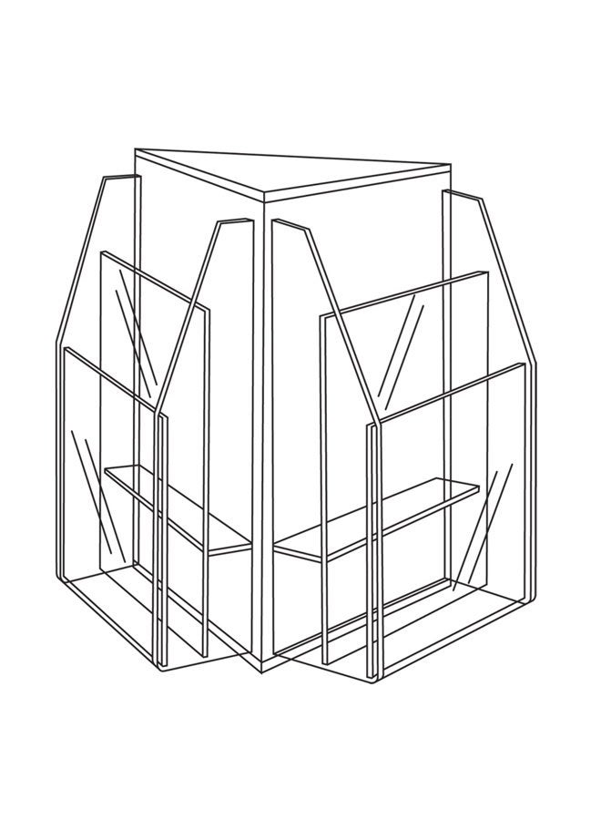Safco 6-Pocket Magazine and Pamphlet Rotating Tabletop Display, Triangular, 12 3/4"H x 15"W - Image 2