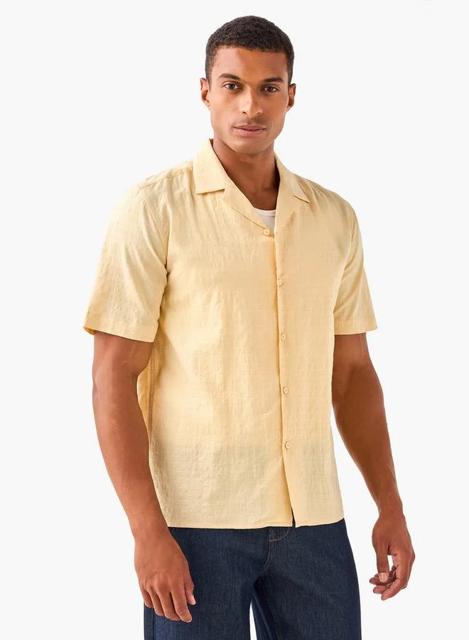 Splash FAV Seersucker Textured Resort Collar Shirt