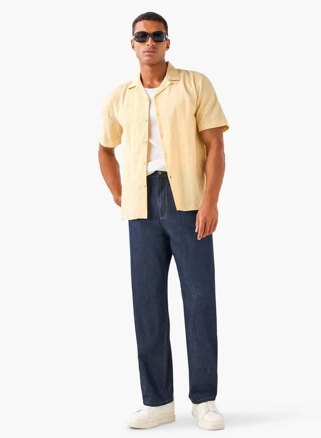 Splash FAV Seersucker Textured Resort Collar Shirt
