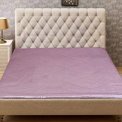 Good Luck Baby Waterproof Plastic Sheet- Double Bed/Baby-Adult Waterproof Mattress Protection Sheet by GoodLuck (7.5 X6.5 Feet) (Self-Design Pink) - Image 1