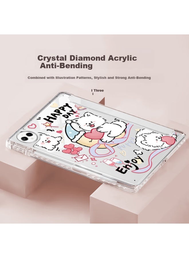 Shell Sister Protective Case For Huawei Matepad Pro 12.2 Model 12-Inch With Pen Slot Y-Shaped Soft Light Version Standard Edition Anti-Bending Cute Cartoon Three-Fold Dog Love Letter - Image 5