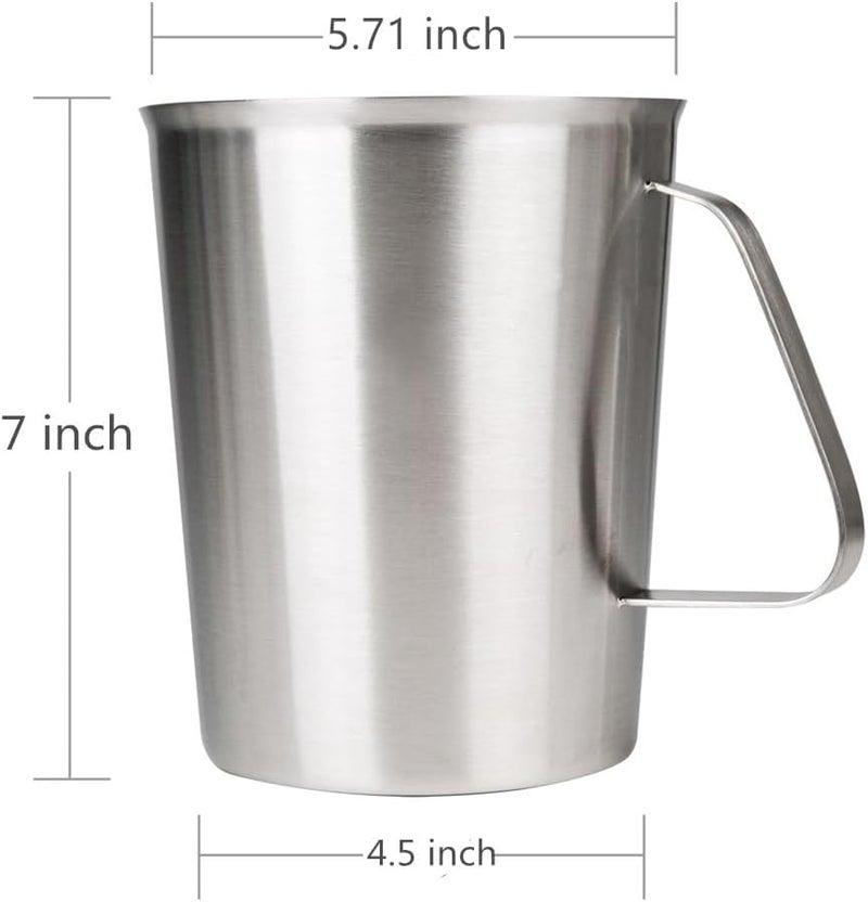 GRSPEHS Measuring Cup, Stainless Steel Measuring Cups (64OZ/2 Liter- 8 Cup), Heavy-Duty Frothing Pitcher, Milk Frothing Pitcher Milk Frother Cup with Marking with Handle for Espresso Machines, Latte Art - Image 2