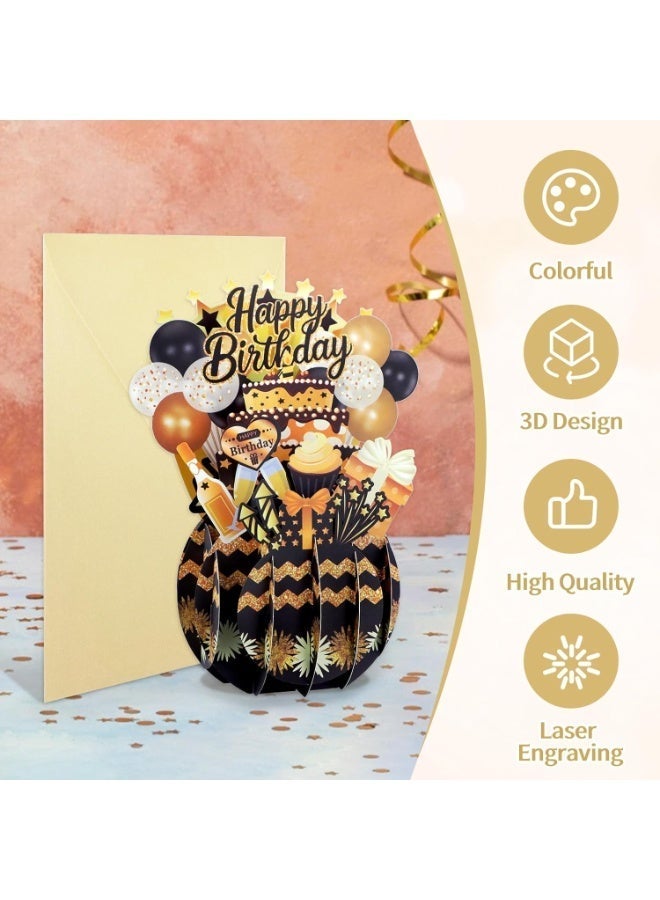Bukela Birthday Pop Up Card, Funny 3D Greeting Card with Envelopes and Small Card, Foldable Celebration Cards for Daughter, Son, Mom, Dad, Friend etc - Image 2