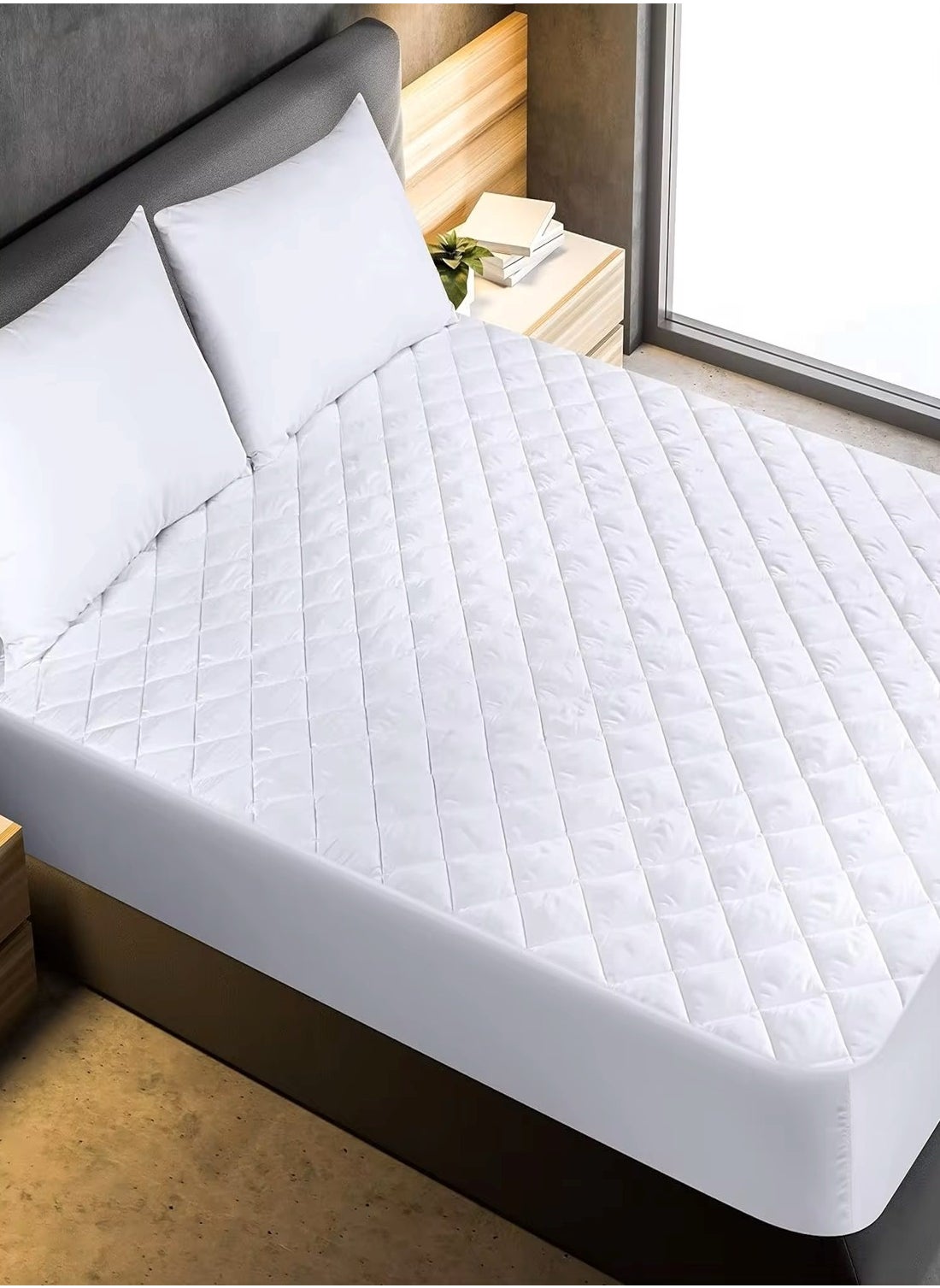 Mattress Protector Microfiber,100%Waterproof,  King/Queen/Double/Single Sizes, Color White 