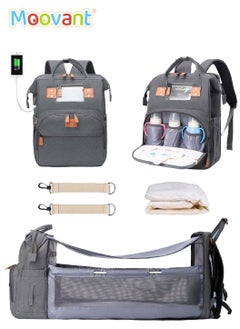 Moovant Baby Diaper Bag Backpack, with Diapers Changing Station and USB Port, Multifunctional Mother Bag with Portable Crib, Foldable Large Capacity Baby Backpack, 900d Oxford Travel Bag for Infant Shower Gifts  - Image 1