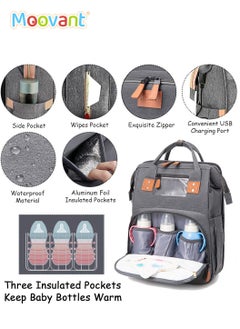 Moovant Baby Diaper Bag Backpack, with Diapers Changing Station and USB Port, Multifunctional Mother Bag with Portable Crib, Foldable Large Capacity Baby Backpack, 900d Oxford Travel Bag for Infant Shower Gifts  - Image 3