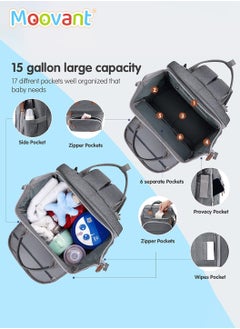 Moovant Baby Diaper Bag Backpack, with Diapers Changing Station and USB Port, Multifunctional Mother Bag with Portable Crib, Foldable Large Capacity Baby Backpack, 900d Oxford Travel Bag for Infant Shower Gifts  - Image 5