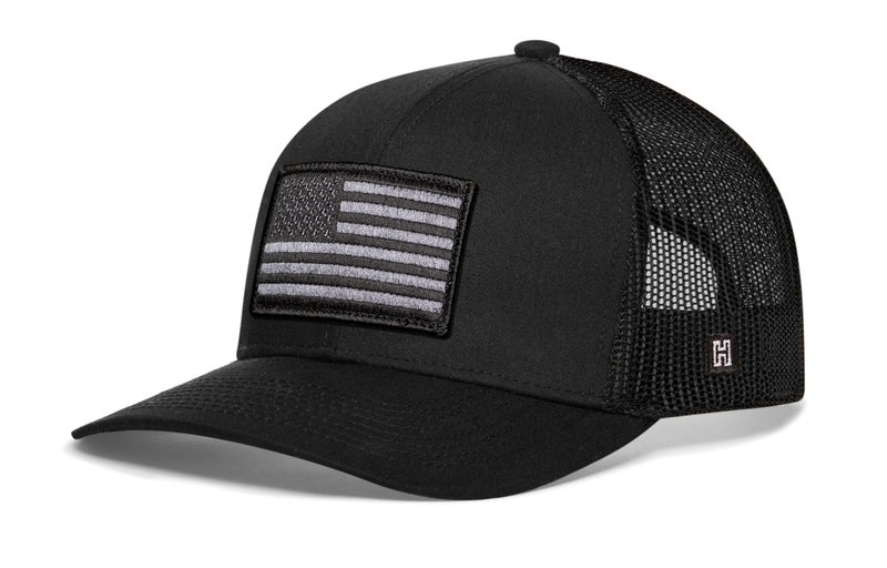HAKA American Flag Black Trucker Hat – Tactical USA Flag Mesh Snapback Cap for Men, Women & Golf, Patriotic Baseball Dad Hat - Image 2