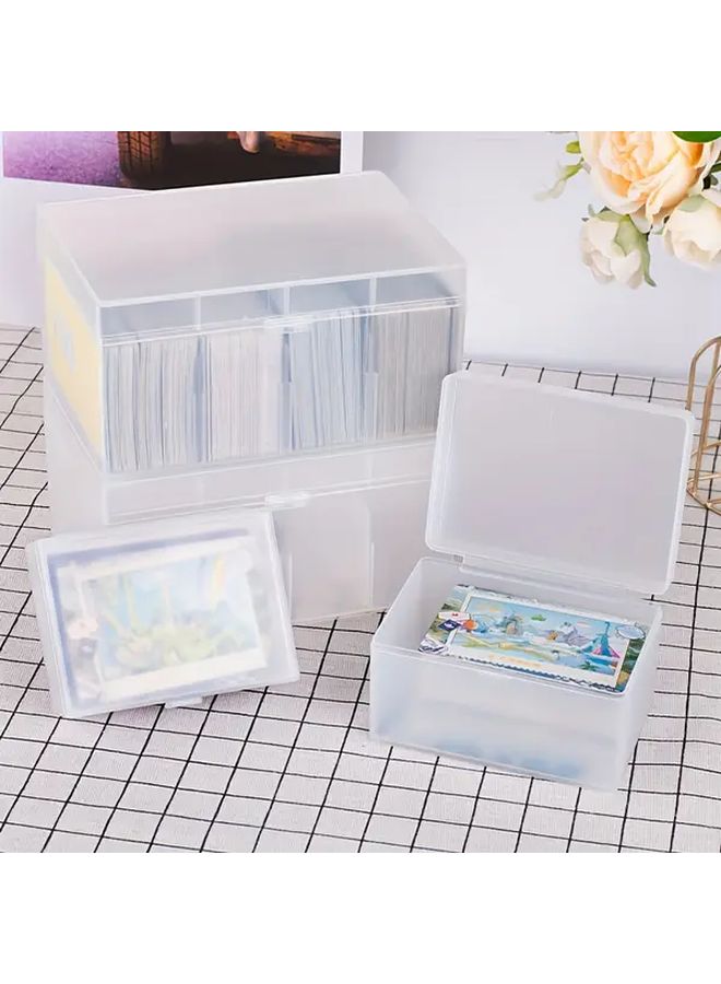 3pcs Clear Plastic Card Storage Boxes 1 Large And 2 Small With Lids Transrectangular Organizer For Playing Cards Game Cards Collectibles Durable PP Material Flip Top Design Easy Access - Image 3