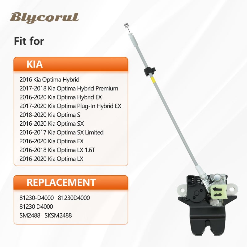 Blycorul Rear Trunk Latch Actuator, Compatible with 2016-2020 Kia Optima, Rear Tailgate Hatch Lock Actuator, Replaces 81230-D4000, 81230D4000 - Image 2