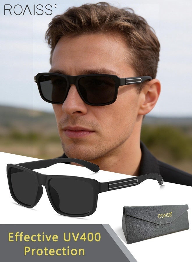 roaiss Men's Fashion Sunglasses, Retro Street Style Sun Glasses, Casual Anti-Glare Shades, Restore True Colors, Suitable for Driving, Travel, Fishing, Golf Black - Image 1