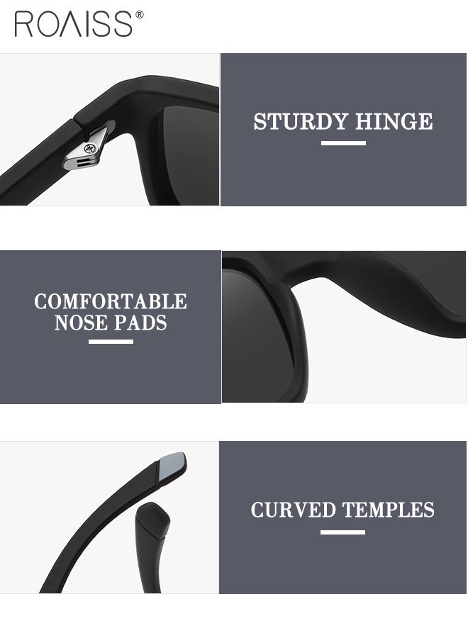 roaiss Men's Fashion Sunglasses, Retro Street Style Sun Glasses, Casual Anti-Glare Shades, Restore True Colors, Suitable for Driving, Travel, Fishing, Golf Black - Image 5