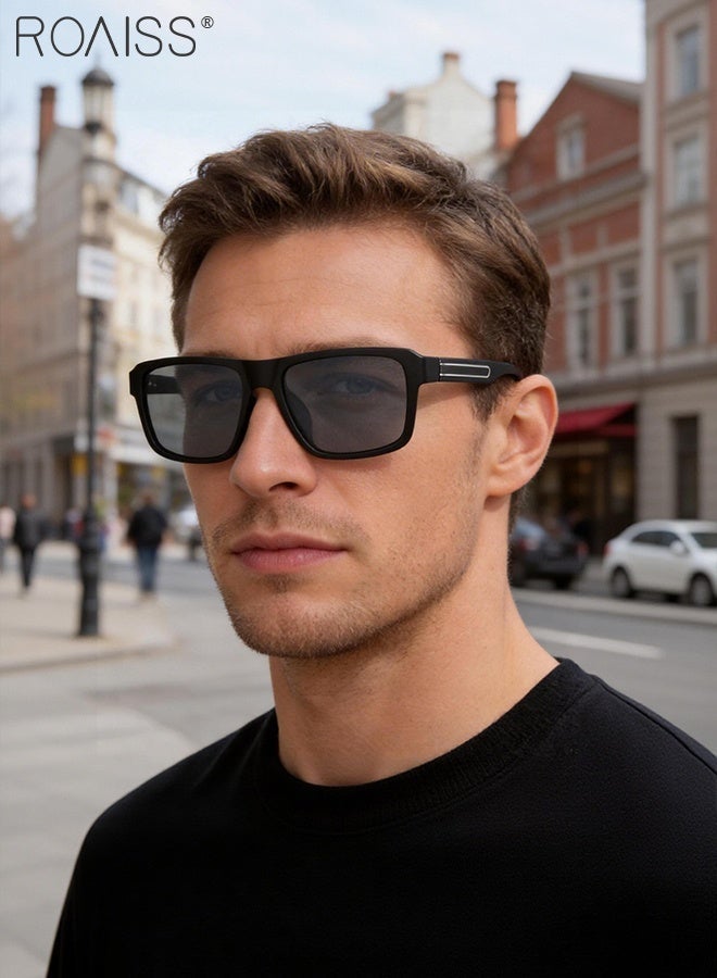 roaiss Men's Fashion Sunglasses, Retro Street Style Sun Glasses, Casual Anti-Glare Shades, Restore True Colors, Suitable for Driving, Travel, Fishing, Golf Black - Image 2