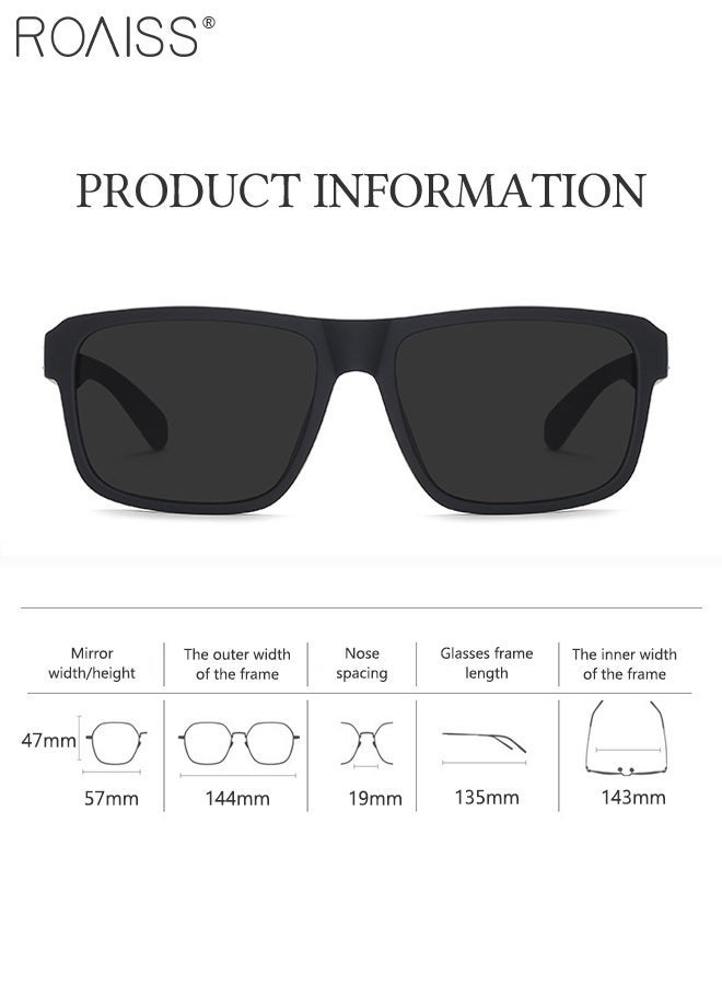roaiss Men's Fashion Sunglasses, Retro Street Style Sun Glasses, Casual Anti-Glare Shades, Restore True Colors, Suitable for Driving, Travel, Fishing, Golf Black - Image 4