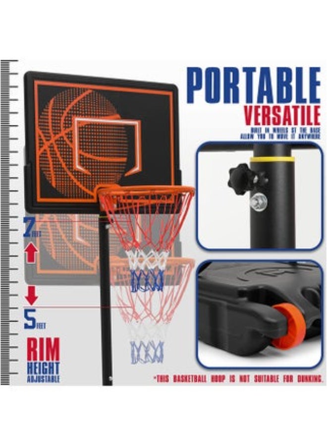 XiuWoo Kids Basketball Hoop Adjustable 160-210cm, Portable Outdoor Goal System with 84*60cm Shatterproof Backboard, Perfect for Kids, Teens, Youth in Driveway, Backyard, Indoor Use - Image 2