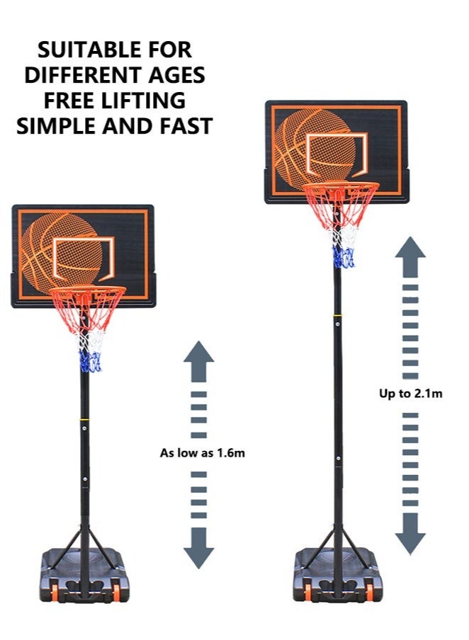 XiuWoo Kids Basketball Hoop Adjustable 160-210cm, Portable Outdoor Goal System with 84*60cm Shatterproof Backboard, Perfect for Kids, Teens, Youth in Driveway, Backyard, Indoor Use - Image 5