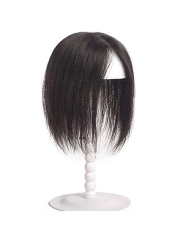 إستيل أغطية شعر بشري للنساء بمشبك حريري مستقيم في الجزء الأوسط من الشعر المستعار مع شعر رقيق أسود طبيعي 30 بوصة - Image 1