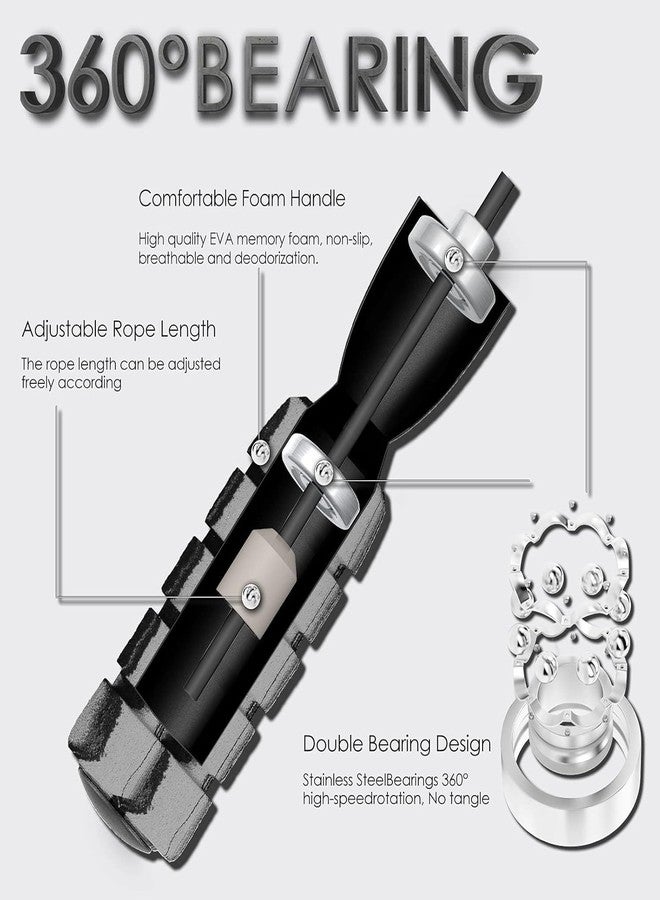 STORE 2508 Store2508 Cordless Skipping Rope with Weighted Balls Tangle Free Ropeless Jump Rope (Black) - Image 5