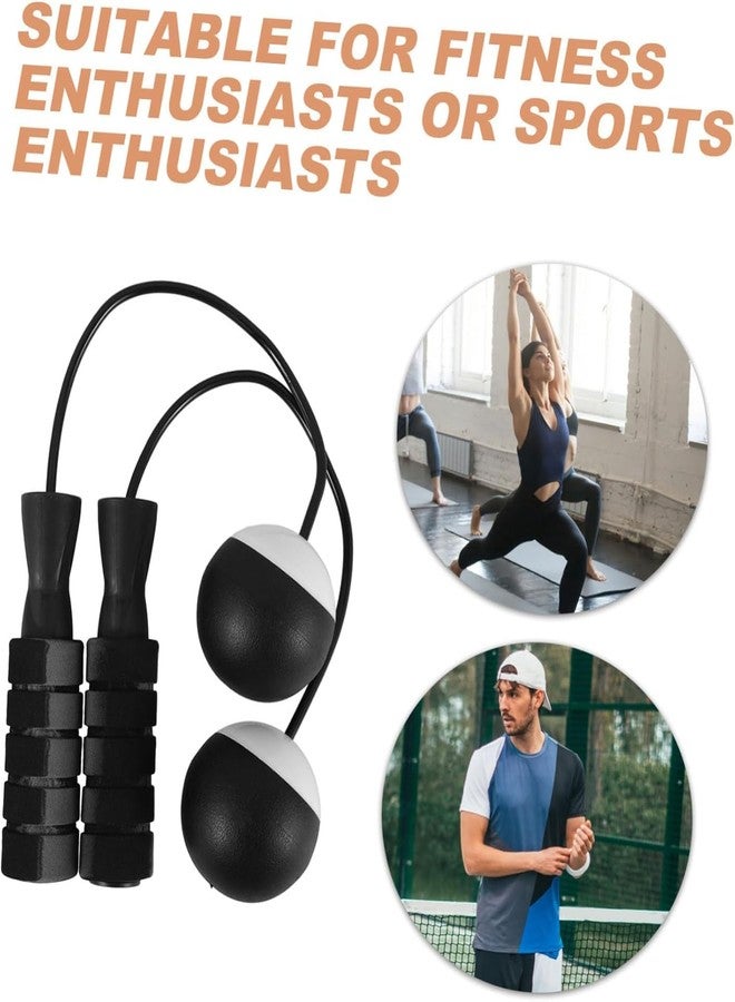 STORE 2508 Store2508 Cordless Skipping Rope with Weighted Balls Tangle Free Ropeless Jump Rope (Black) - Image 4