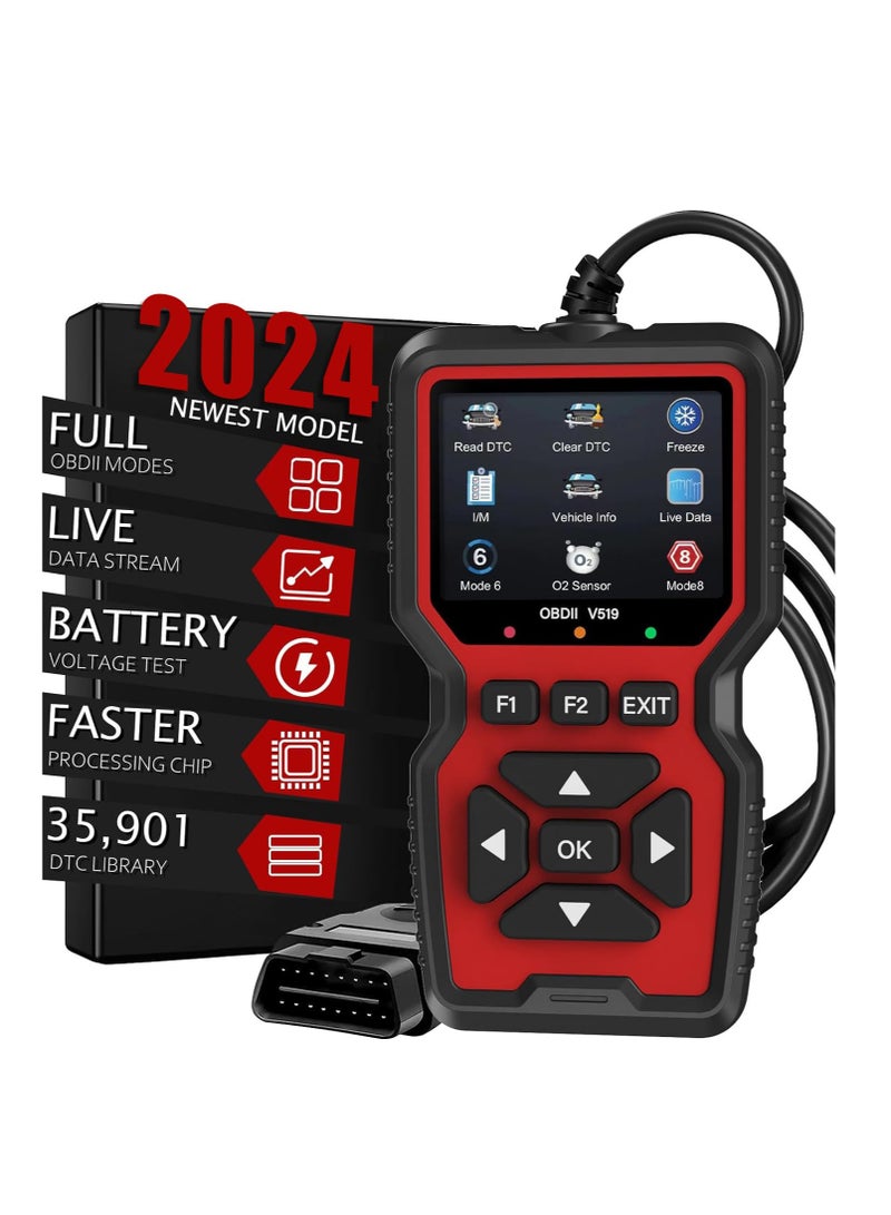 إسكدنيا OBD2 Scanner Diagnostic Tool, Check Engine Code Reader OBD2 Scanner with Reset, Mode 6, Mode 8 u0026 I/M Readiness, Auto Check Engine Light Car Diagnostic Scan Tool, for All OBDII Car After 1996 - Image 1