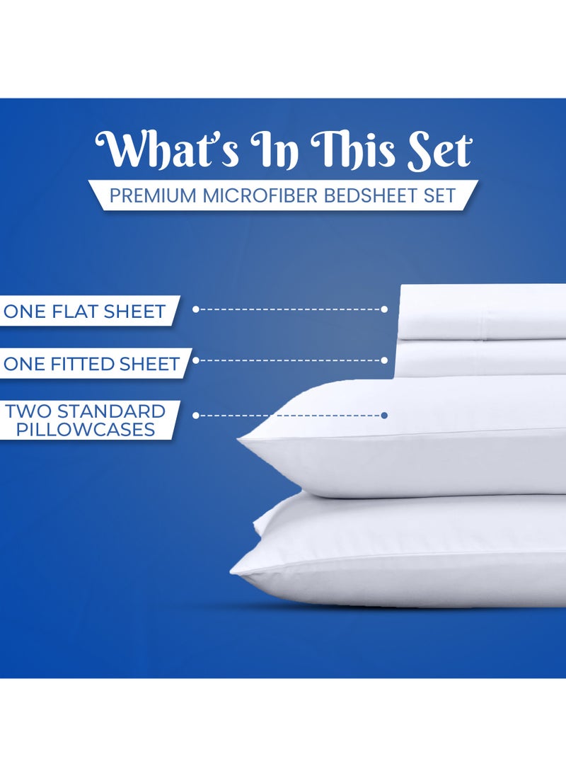Infinitee Xclusives - Premium White King Sheets Set - 1800 TC Series 4 Piece Bed Sheets - Soft Brushed Microfiber Fabric - 16 Inches Deep Pockets Sheets Wrinkle Free & Fade Resistant by Infinitee Xclusives - Image 1