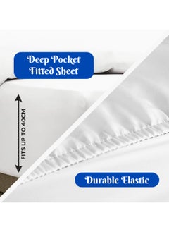 Infinitee Xclusives Premium White King Sheets Set - 1800 TC Series 4 Piece Bed Sheets - Soft Brushed Microfiber Fabric - 16 Inches Deep Pockets Sheets Wrinkle Free & Fade Resistant by Infinitee Xclusives  - Image 4