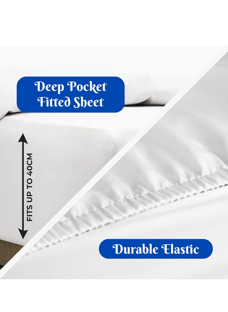 Infinitee Xclusives Premium White King Sheets Set - 1800 TC Series 4 Piece Bed Sheets - Soft Brushed Microfiber Fabric - 16 Inches Deep Pockets Sheets Wrinkle Free & Fade Resistant by Infinitee Xclusives  - Image 4