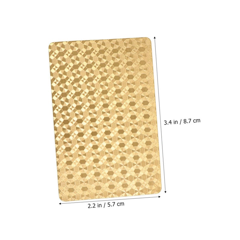 Gold Foil Luminous Metallic Poker Cards Set with Lattice Pattern Standard Deck - Image 3