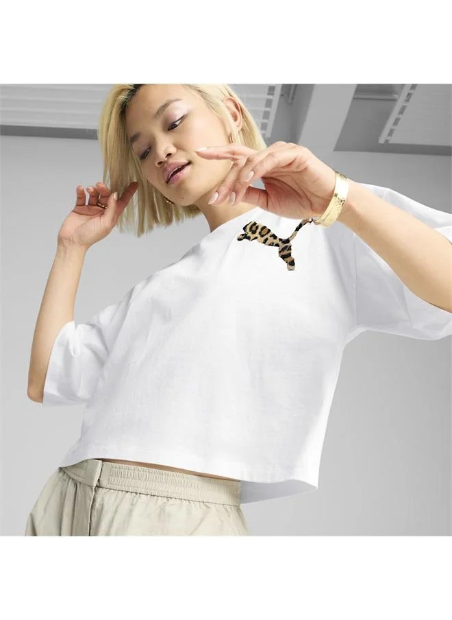 Puma PUMA White LEO LUXE Oversized Short Tee Women for Women | Best Price UAE