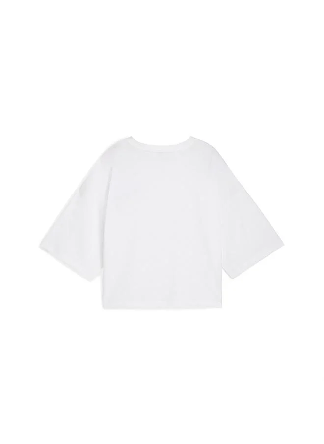 Puma PUMA White LEO LUXE Oversized Short Tee Women for Women | Best Price UAE
