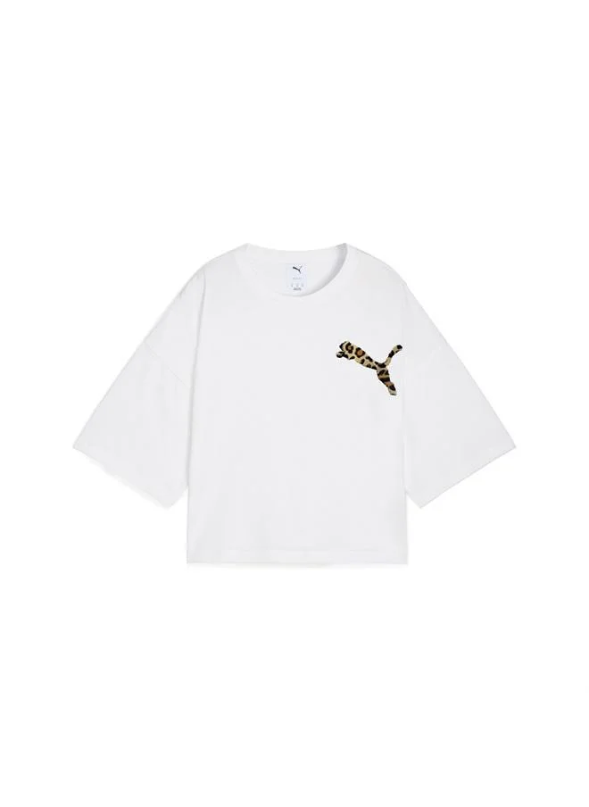 Puma PUMA White LEO LUXE Oversized Short Tee Women for Women | Best Price UAE