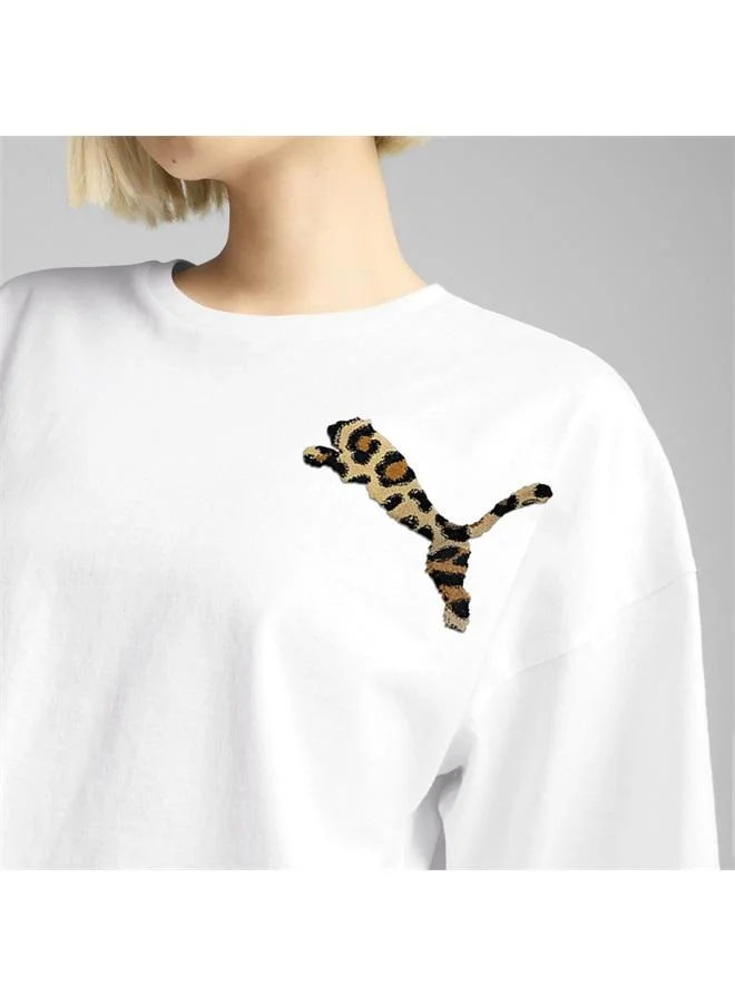 Puma PUMA White LEO LUXE Oversized Short Tee Women for Women | Best Price UAE