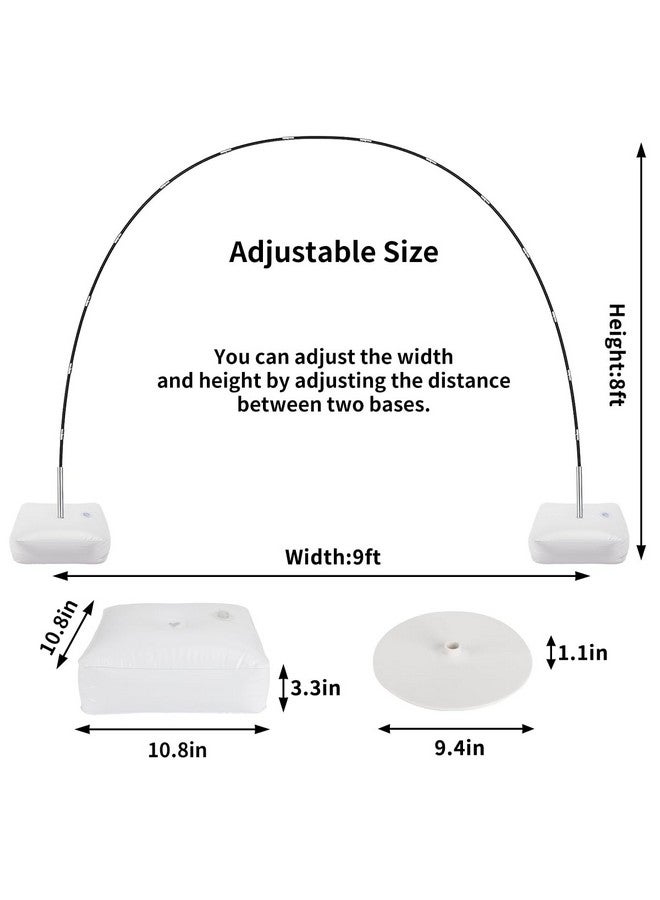 RUBFAC Balloon Arch Kit, 8ft Tall & 9ft Wide Adjustable Balloon Arch Stand with 2 PVC Bases,2 Water Fillable Bags, 50pcs Balloon Clips for Wedding Birthday Party Baby Shower Supplies Decoration - Image 3