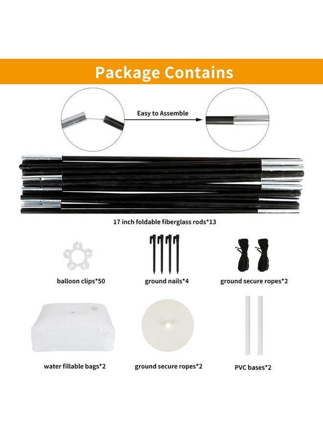 RUBFAC Balloon Arch Kit, 8ft Tall & 9ft Wide Adjustable Balloon Arch Stand with 2 PVC Bases,2 Water Fillable Bags, 50pcs Balloon Clips for Wedding Birthday Party Baby Shower Supplies Decoration - Image 2