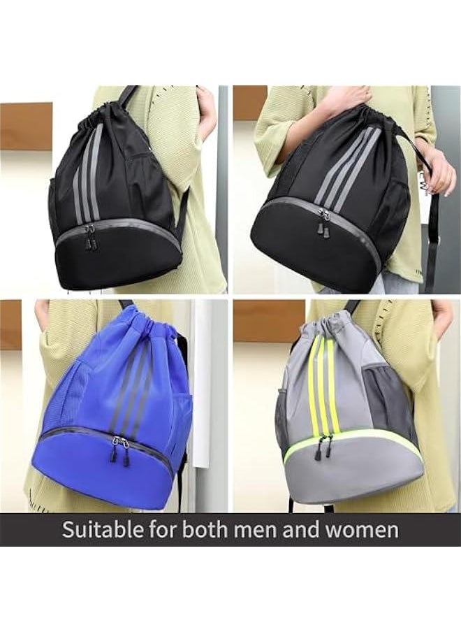HOOKOR Drawstring Backpack Drawstring Bag Gym Sack String Bag, Basketball Bag Bundle Pocket Drawstring Backpack Student School Bag Football Bag Storage Bag Large Capacity Fitness  - Image 4