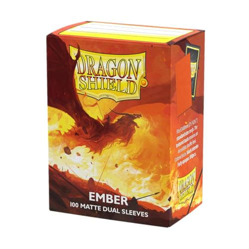 Dragon Shield Matte Dual Standard Size Card Sleeves 100 CT Smooth Tough Premium TCG Sleeves Compatible with Pokemon Flesh Blood One Piece Magic the Gathering Ember - Image 1