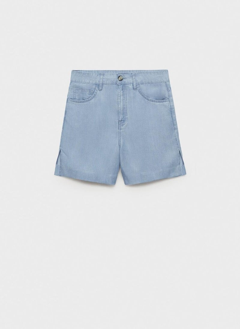 MANGO Straight-Fit Lyocell Bermuda Shorts  - Image 5