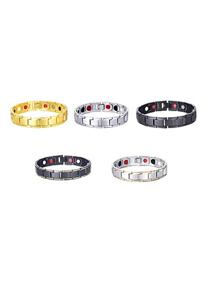 NIBEMINENT 5-Piece Hematite Detachable Bracelet Set