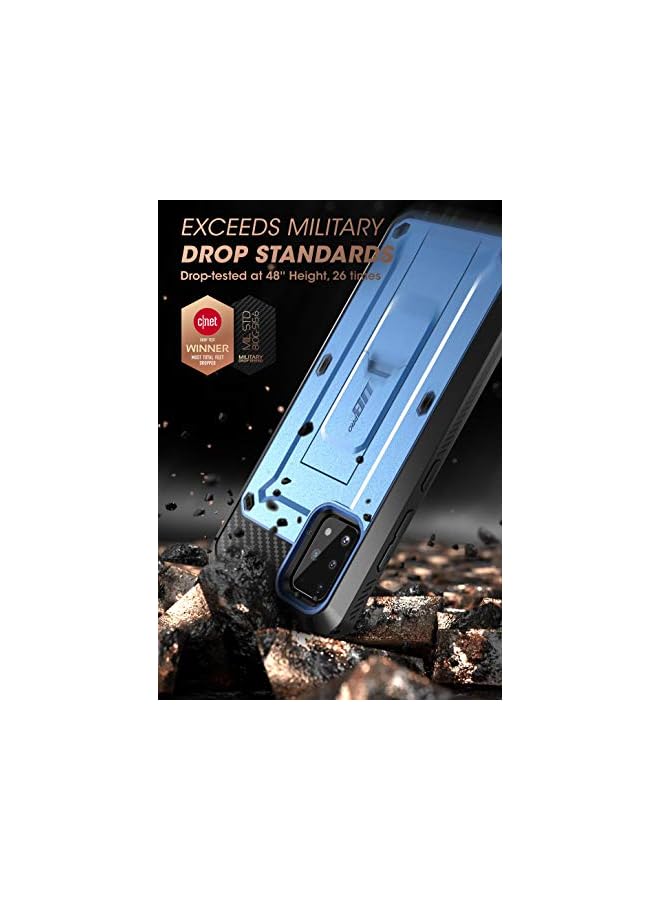 SupCase Unicorn Beetle Pro Series Designed for Samsung Galaxy A51 Case (Not Fit A51 5G Version), Full-Body Rugged Holster & Kickstand Case with Built-in Screen Protector (Slate Blue) - Image 3