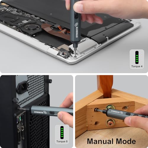STREBITO Mini Electric Screwdriver Set, 70 in 1 Small Electric Screwdriver Cordless - 64 S2 Preicison Bits, 5 Torque Settings, 4 LED Lights, Mini Power Screwdriver Repair Tool Kit for PC RC Electronic - Image 4
