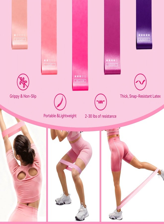 Jollifizz Ankle Resistance Bands with Cuffs &Booty Bands Set,Ankle Straps for Cable Machines for Leg,Booty,Glute,Hip,Butt,Workout Home Gym Equipment,Exercise Bands for Fitness,Yoga,Physical Therapy (Pink) - Image 5