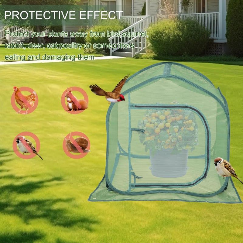 ToBoom UV-Resistant Durable Pop Up Plant Covers & Garden Mesh Netting - Protective Bird Netting for Tomato & Crop Protection, Portable Pop-Up Mesh Plant Covers for Raised Beds - Image 4