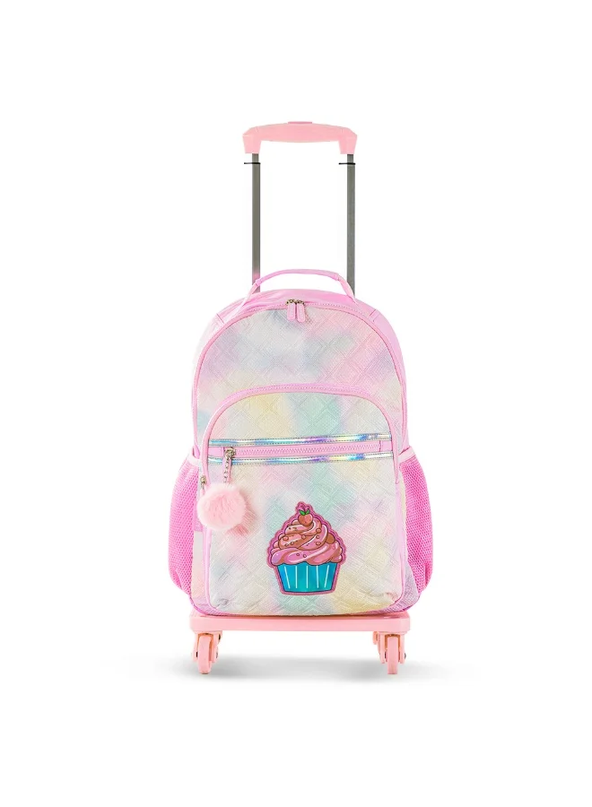 Eazy Kids Eazy Kids 17" Set of 4 Backpack w/ 4 Wheel Trolley, Lunch Bag and Pencil Case - Sugar Pop Pink