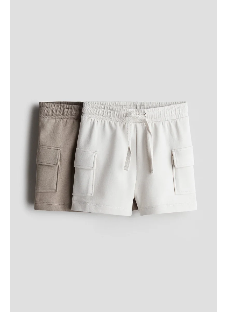 H&M 2-Pack Cargo Sweatshirt Shorts
