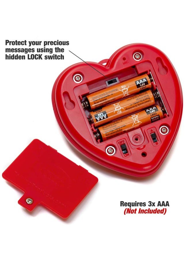 Comet Busters , Talking Heart Voice Recordable Sound Button, 2 Minutes. Create Your own Personalised Talking Teddy Plush Toy, Baby Heartbeat Keepsake or Valentines Day Gift (Red) - Image 5