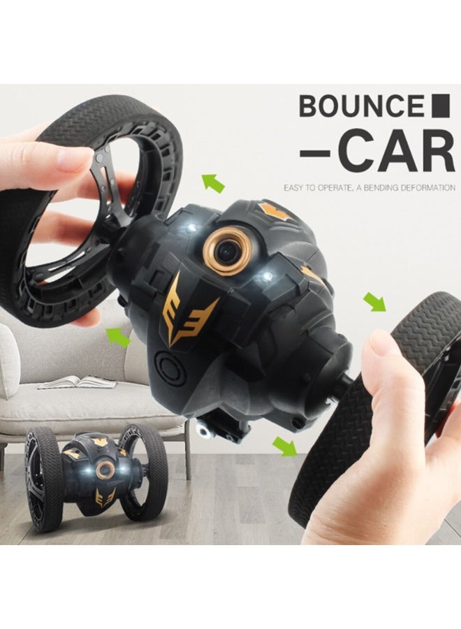 RC Stunt Car with HD WiFi Camera, 2.4GHz Remote Control Bounce Car, 360° Rotation, Jumping Stunts, Sound & Lights, 3-Speed Modes – Fun Gift for Kids - Image 3