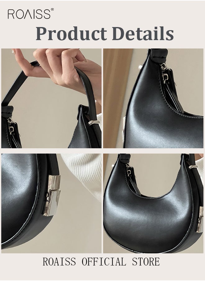 Women PU Leather Shoulder Bag Women Crescent Lock Clutch Bag Solid Color Design Fashionable and Versatile - pzsku/Z4AAD037DC111BEA8FC44Z/45/_/1698058934/ddf90d85-1d4b-4fff-ade6-ac76aedf8156