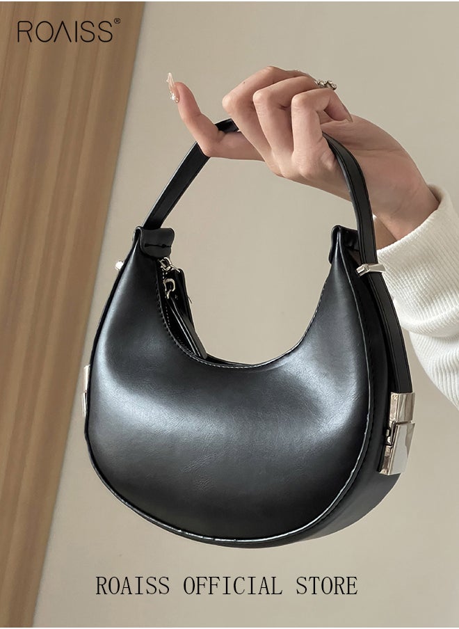 Women PU Leather Shoulder Bag Women Crescent Lock Clutch Bag Solid Color Design Fashionable and Versatile - pzsku/Z4AAD037DC111BEA8FC44Z/45/_/1698058936/687859ee-a805-46b9-adc9-08433898e747