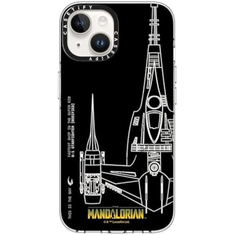 Casetify Clear iPhone 14 Case 【Mandalorian Co-Lab/Not Yellowing / 6.6ft Drop Protection/Compatible with Magsafe】 - N-1 Starfighter - Clear - Image 1