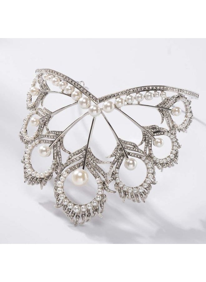 S SNUOY - Prom Princess Crown Pearl Tiara Rhinestone Tiara Pageant Queen Crown Wedding Hair Jewelry - Image 1
